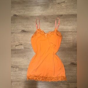 No Boundaries Orange Lace Trim Tank Top